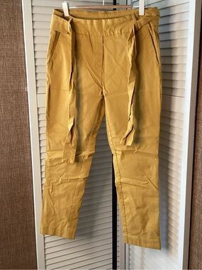 Jules & Leopold Mustard Gold Belted Ankle Pants Women’s M